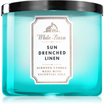 Bath & Body Works Sun-Drenched Linen lumânare parfumată cu uleiuri esentiale