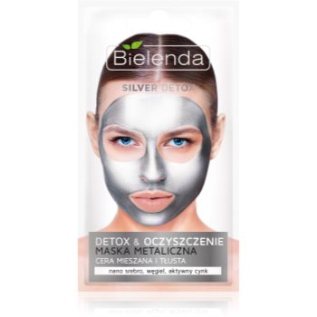 Bielenda metallic masks silver detox masca detoxifiere și curățare pentru ten mixt si gras
