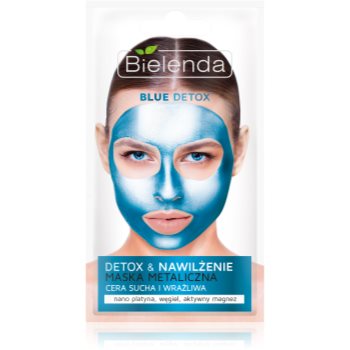 Bielenda Metallic Masks Blue Detox masca detoxifiere si hidratare pentru piele uscata spre sensibila
