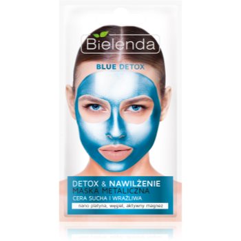 Bielenda metallic masks blue detox masca detoxifiere si hidratare pentru piele uscata spre sensibila