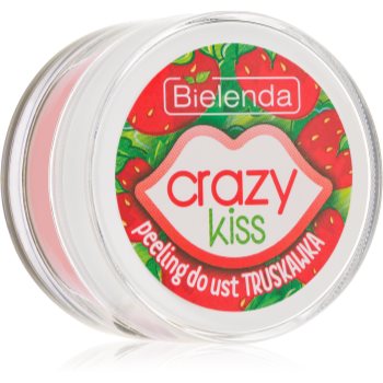 Bielenda Crazy Kiss Strawberry exfoliant din zhar pentru netezire de buze poza