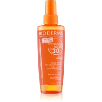 Bioderma photoderm bronz spray cu ulei uscat protector spf 30