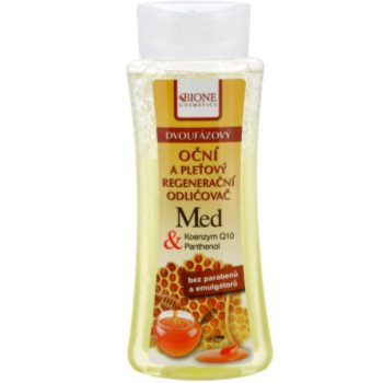 Bione cosmetics honey + q10 demachiant in doua faze pe fata si ochi