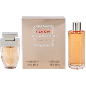 Fotografie Cartier La Panthere dárková sada I. parfémovaná voda plnitelná 25 ml + náplň 75 + saténový sáček 1 ks