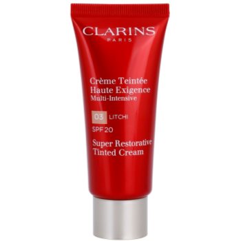 Clarins Super Restorative regenerační tónovací krém proti vráskám SPF 20 odstín 03 Litchi 40 ml