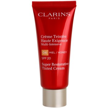 Clarins Super Restorative regenerační tónovací krém proti vráskám SPF 20 odstín 04 Honey 40 ml