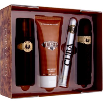 Cuba Gold dárková sada II. toaletní voda 100 ml + toaletní voda 35 ml + sprchový gel 200 ml + voda po holení 100 ml