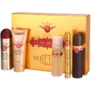 Cuba Royal dárková sada I. toaletní voda 100 ml + toaletní voda 35 ml + voda po holení 100 ml + deodorant ve spreji 200 ml + sprchový gel 200 ml