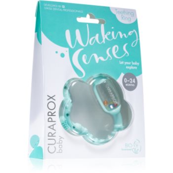 Curaprox Baby Waking Senses inel pentru dentitie cu perie ce maseaza gingia