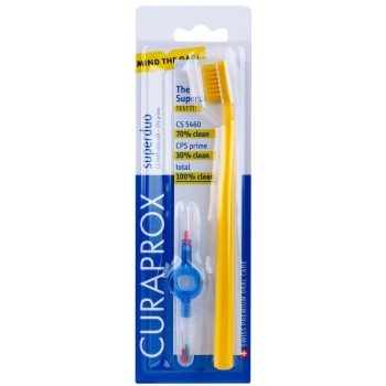 

Curaprox 5460 Ultra Soft Superduo зубна щітка + запасні міжзубні щітки з тримачем