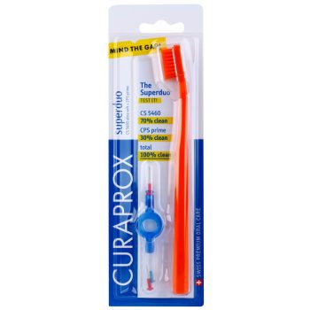 

Curaprox 5460 Ultra Soft Superduo зубна щітка + запасні міжзубні щітки з тримачем