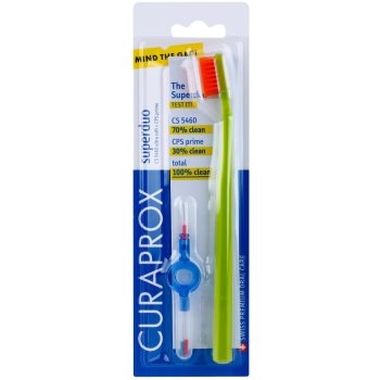 

Curaprox 5460 Ultra Soft Superduo зубна щітка + запасні міжзубні щітки з тримачем