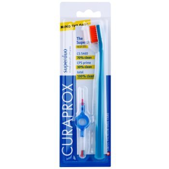 

Curaprox 5460 Ultra Soft Superduo зубна щітка + запасні міжзубні щітки з тримачем