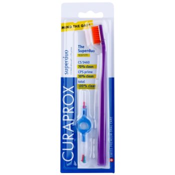 

Curaprox 5460 Ultra Soft Superduo зубна щітка + запасні міжзубні щітки з тримачем