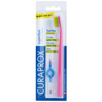 

Curaprox 5460 Ultra Soft Superduo зубна щітка + запасні міжзубні щітки з тримачем