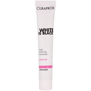 Curaprox White is Black pastă de dinți pentru albire cu cărbune activ și hidroxiapatită