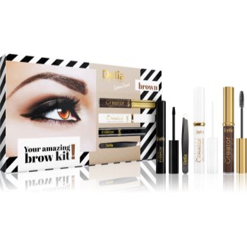 Delia cosmetics eyebrow expert brown set cadou iv. (pentru sprancene) pentru femei