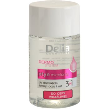 Delia Cosmetics Dermo System apa micelara pentru curatarea ochilor si a buzelor 3 in 1