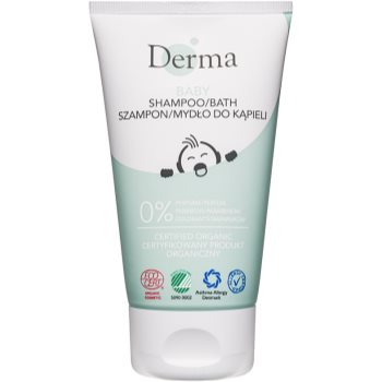 Derma baby gel de dus si sampon 2in1 pentru nou-nascuti si copii