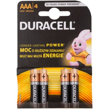 Duracell 1,5 V Alkaline Baterii AAA, 4 bucăți
