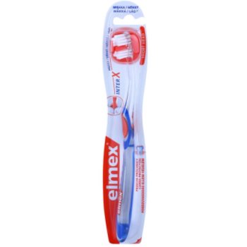 

Elmex Caries Protection interX зубна щітка середньої жорткості м'яка transparent/red/blue