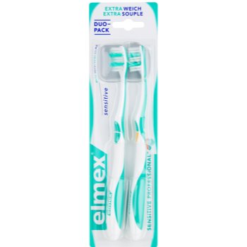Elmex Sensitive Professional zubní kartáčky extra soft 2 ks Green & Yellow