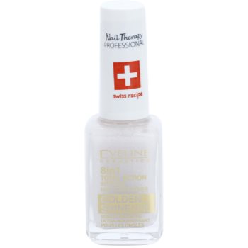 

Eveline Cosmetics Nail Therapy Professional кондиціонер для нігтів із золотими блискітками 8 в 1 12 мл