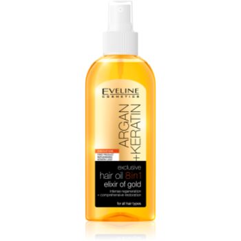 Eveline cosmetics argan + keratin ulei pentru par 8 in 1