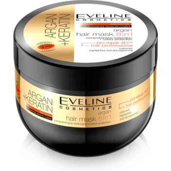 Eveline Cosmetics Argan + Keratin vlasová maska 8 v 1 500 ml