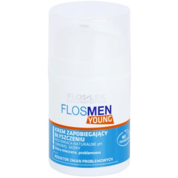 FlosLek Laboratorium FlosMen Young crema pentru piele lucioasa cu pori dilatati