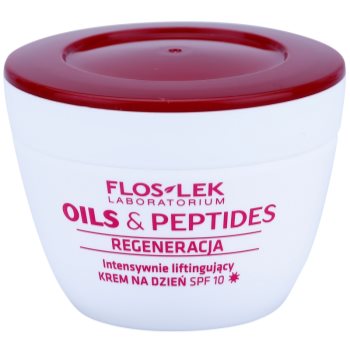 FlosLek Laboratorium Oils & Peptides Regeneration 60+ crema intensiva pentru lifting SPF 10