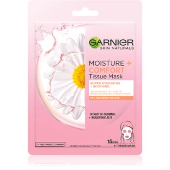 Garnier skin naturals moisture+comfort mască cu efect calmant și super hidratant pentru piele uscata spre sensibila