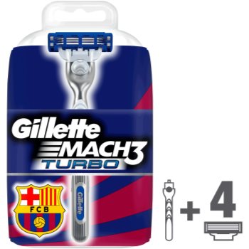 Gillette Mach 3 Turbo FCBarcelona holicí strojek + náhradní břity 4 ks