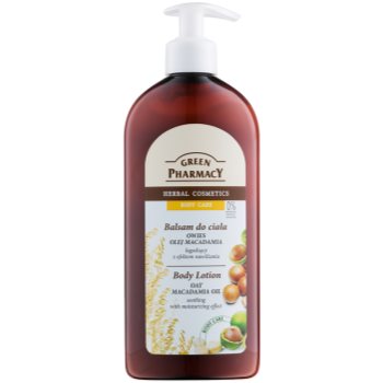 

Green Pharmacy Body Care Oat & Macadamia Oil зволожуюче та заспокоююче молочко для тіла 500 мл