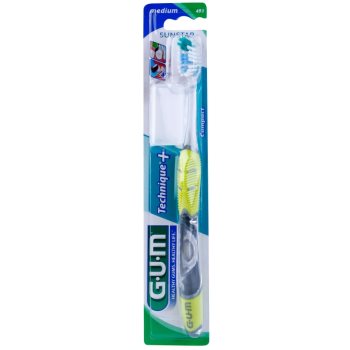 G.U.M Technique+ Compact Periuța de dinți cu un cap scurt mediu