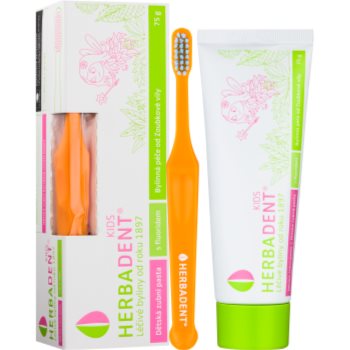 

Herbadent Kids дитяча зубна паста з фтором + щітка