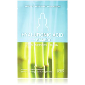 Holika holika ampoule mask sheet from nature hyaluronic acid + bamboo masca de celule cu efect hidrantant si hranitor