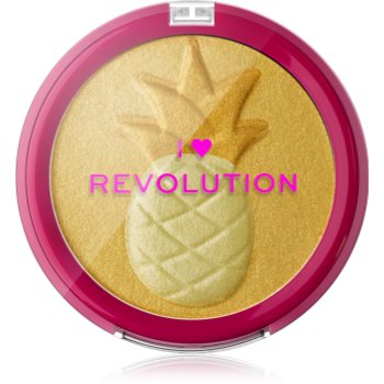 I heart revolution fruity highlighter pineapple pudra compacta ce ofera luminozitate