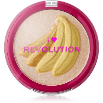 I heart revolution fruity highlighter banana pudra compacta ce ofera luminozitate
