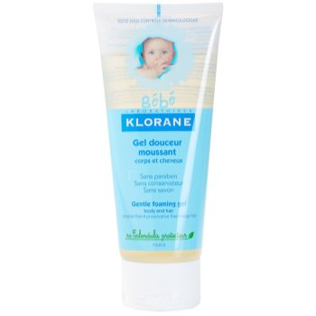 Klorane Bébé jemný pěnivý gel na vlasy i tělo 200 ml