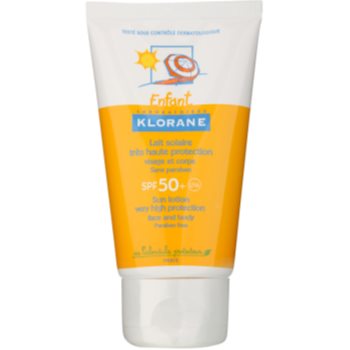 Fotografie Klorane Enfant ochranné mléko na tělo a obličej SPF 50+ 75 ml