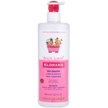 Klorane Junior sprchový gel na tělo a vlasy s vůní malin 500 ml