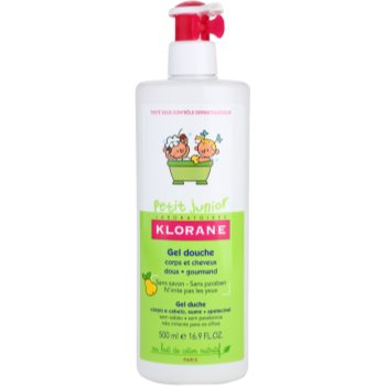 Klorane Junior sprchový gel na tělo a vlasy s vůní hrušky 500 ml