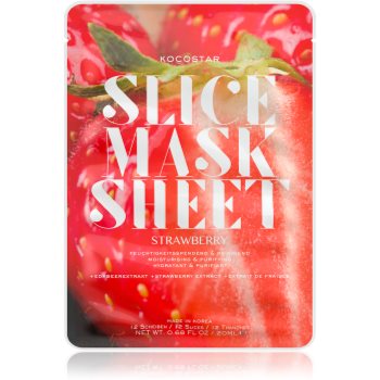 KOCOSTAR Slice Mask Sheet Strawberry mască textilă hidratantă pentru o piele radianta