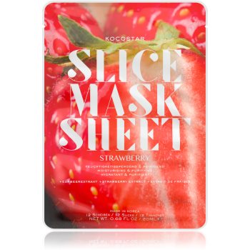 Kocostar slice mask sheet strawberry mască textilă hidratantă pentru o piele radianta