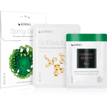 Korika spring detox set de măști pentru detoxifiere și iluminare