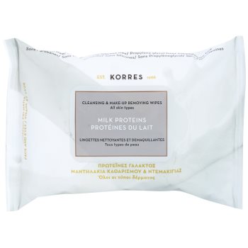 

Korres Face Milk Proteins очищуючі серветки для зняття макіяжу 25 кс