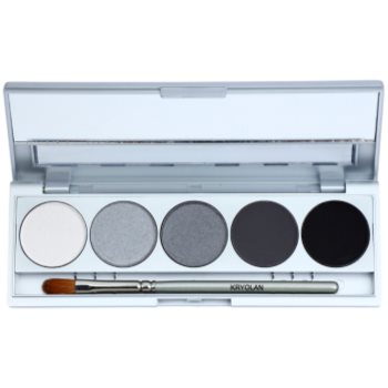 Kryolan Basic Eyes paleta očních stínů 5 barev se zrcátkem a aplikátorem odstín Berlin Matt/Iridescent 7,5 g