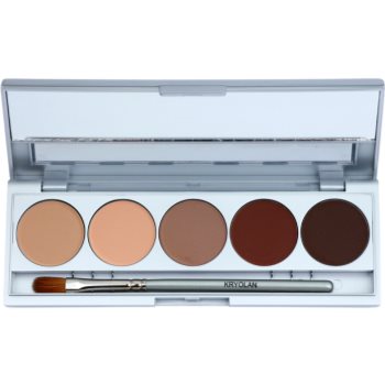 Kryolan Basic Eyes paleta očních stínů 5 barev se zrcátkem a aplikátorem odstín Muscat Matt 7,5 g