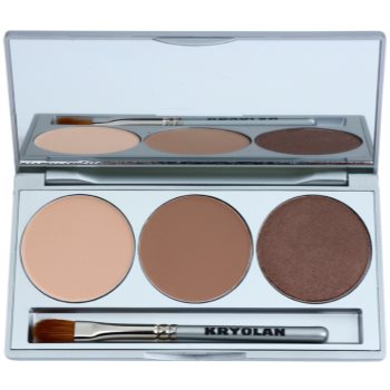 Kryolan Basic Eyes paleta očních stínů se zrcátkem a aplikátorem odstín Smokey Caramel 7,5 g